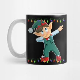 Dabbing Elf Christmas Lights Dab Funny Elves Lover Mug